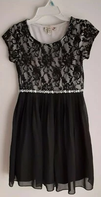 Vestido Negro Flor Niñas Fiesta Boda Concurso Dama de honor Princesa Formal Foto 1 de 4