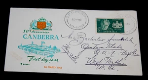 AUSTRALIA 1963 CANBERRA EDICIÓN ANN EN PORTADA REAL PRIMER DÍA - Imagen 1 de 1