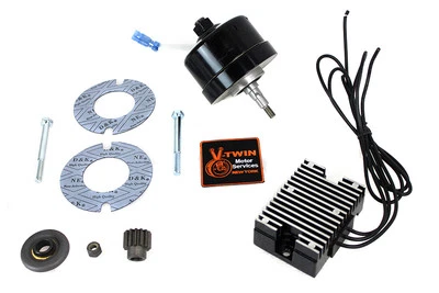 Kit de conversión de generador alternador de 12 voltios negro para Harley Davidson Foto 1 de 4