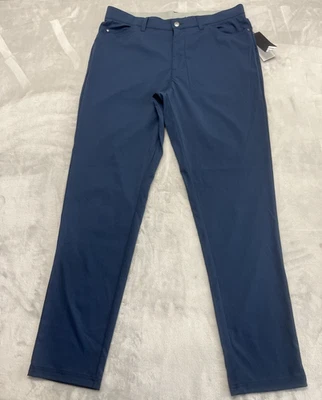 Calça de golfe Adidas masculina 36x32 Crew Navy Ultimate 365 cônica 5 bolsos elástica - Imagem 1 de 4