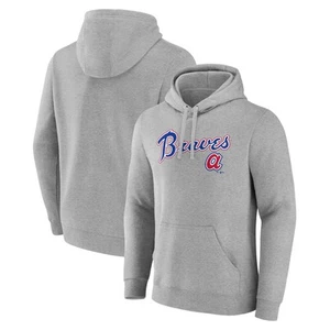 Men's Gray Atlanta Braves Wahconah Pullover Hoodie - Picture 1 of 3