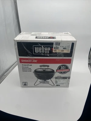 Chaleira WEBER CHARCOAL GRILL 14 POLEGADAS SMOKEY JOE portátil churrasqueira modelo 10020 nova na caixa - Imagem 1 de 4