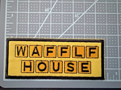 RETRO *ERROR* WAFFLF "Waffle" House Badge Style 4x2in Embroidered Patch Iron / Sew-On
