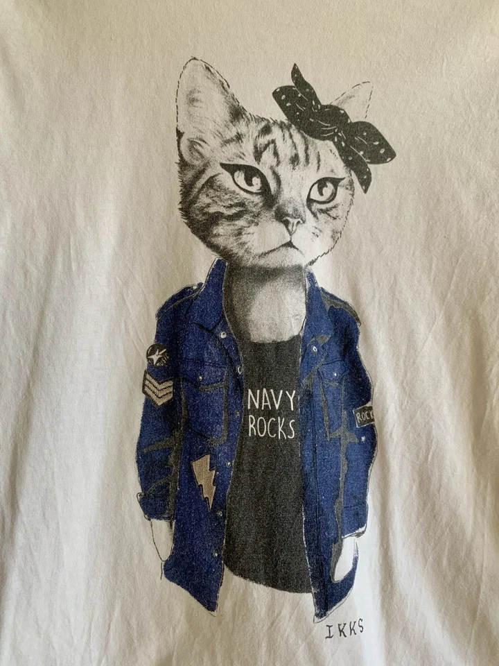 Ikks long sleeve t-shirt girl 12 with cat - Image 1 of 4