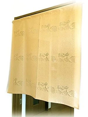 Lindo Encaje Amarillo Cortina Noren Japonesa Ignífuga Diseño Erizo Foto 1 de 4