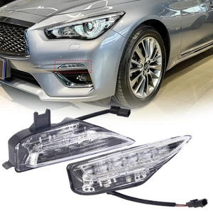 Clear Swithback LED Sequential Signal Fog Lamp For 14-20 Infiniti Q50 Q50S Sport - Picture 1 of 11