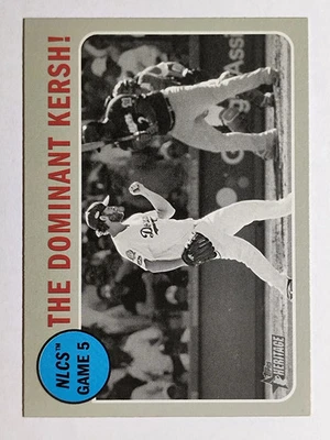 2019 Topps Heritage #197 Clayton Kershaw Playoff HL - Image 1 of 2