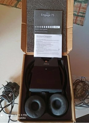 Jabra Engage 75 Stereo Headset - Schwarz mit Station NEU - Bild 1 von 4