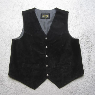 Scully Vest Mens Large Suede Western Snap Button Cowboy Lined Classic - Image 1 of 4