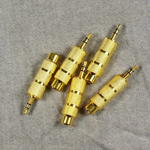 (D37) 5 Pcs 6.5mm Female to 3.5mm male Stereo Audio Adapters Gold Plated - Picture 1 of 5