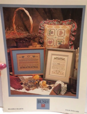 SHEPHERDS BUSH BRAMBLE HEARTH CHART COUNTED CROSS STITCH VINTAGE 1988 3 PATTERNS - Image 1 of 4