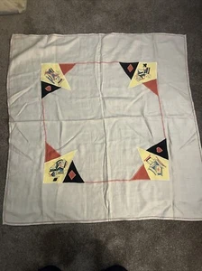 Vtg Playing Cards King Queen Jack Cotton Card Table Tablecloth Square 34" X 34" - Picture 1 of 7