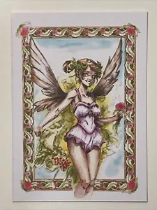 ACEO Print Fairy Forest Artist Trading Card Fantasy Watercolor Painting ATC - Picture 1 of 3