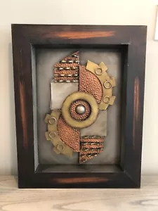 "Gemischte Metall Wandkunst (sog. Brutalist) 21-1/2"" x 17"" x 2-1/4" - Bild 1 von 10