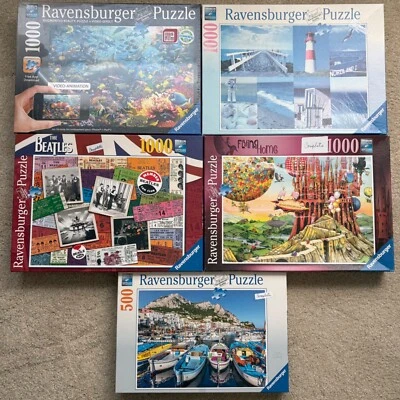 Ravensburger Lot of 5 x 1000 pc Puzzles ~ BEATLES DOLPHIN NAUTICAL FLYING HIGH - Image 1 of 4