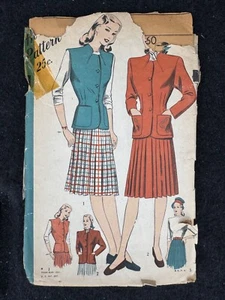 Chaqueta y falda vintage de costura con patrón Hollywood 4 estrellas #1660 talla 12-10 - Imagen 1 de 3