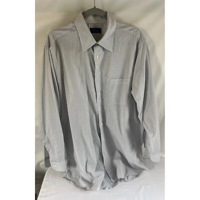 Tom James Striped Dress Shirt Long Sleeve Button Up Collared Menswear XL - Image 1 of 4