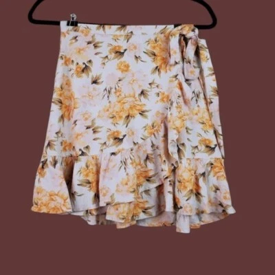 Minifalda envolvente sintética estampado floral naranja rosa American Eagle para mujer XS NUEVA CON ETIQUETAS Foto 1 de 4