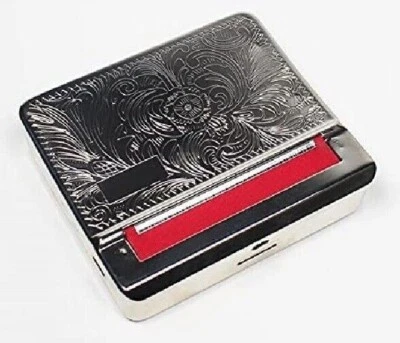 Tabak Rollbox graviert Metall Zigaretten Rollmaschine normale Größe - Bild 1 von 4