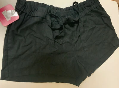 🧷 Ingrid & Isabel Tie-Front Pull-On Maternity Shorts, Black 🆕 XL - Image 1 of 2