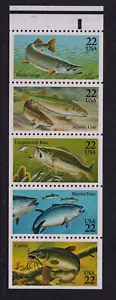 1986 FISH BOOKLET PANE issue Sc 2209a plate number 11111 folded from booklet - Picture 1 of 1
