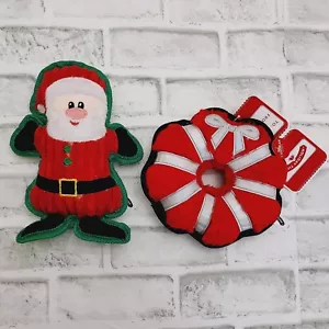 Christmas Dog Toys Squeaky Plush Lot of 2 NEW - Picture 1 of 6