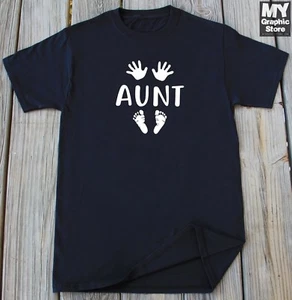 New Aunt T-shirt Pregnancy Announcement Baby Surprise Pregnancy Reveal Ideas - Picture 1 of 12