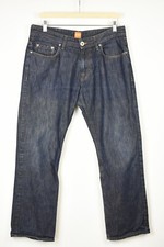 HUGO BOSS BO3 Orange Label Jeans Men W34/L30 Straight Fit Zip Fly Faded