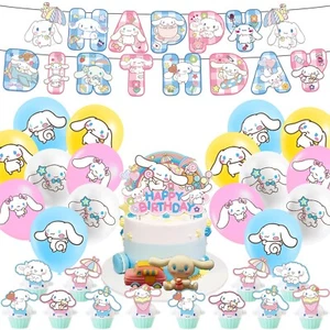 Cinnamoroll Dog Birthday Party Supplies Set,Include Balloons Banner Cake Toppers - Picture 1 of 6