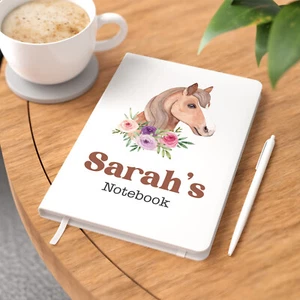 Personalised Horse Gifts For Girls A5 Notebook And Pen Girls Horse Riding Gift - Picture 1 of 6
