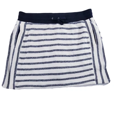 Skort Jones New York Feminino Tamanho XL Azul Branco Listrado Terry Francês - Imagem 1 de 4