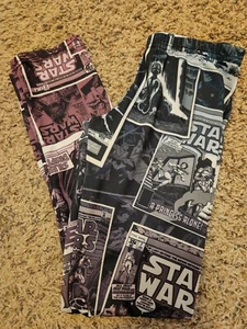 Star Wars Girl's Black & Purple Leggings Medium - Picture 1 of 3