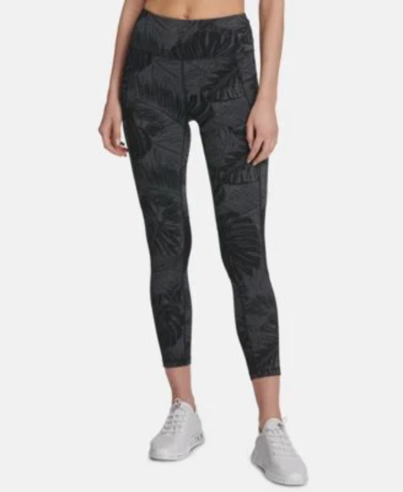 Dkny Sport Printed High-Waist Ankle Leggings Black S - Image 1 of 1