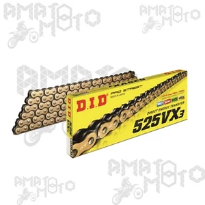 Kette Übertragung DID Schritt 525 VX3 Gold/Black 124 Zb Gitter Motorrad - Bild 1 von 1