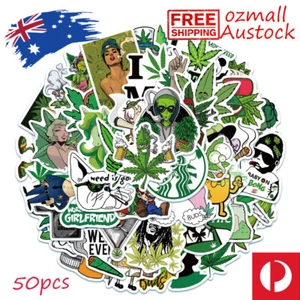 50pcs Funny Stickers Marijuana Cannabis Weed 2 Vinyl Decal Laptop Waterproof - Picture 1 of 6