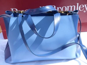 Russell&Bromley/Women's Handbag/L size/Blue&Navy/100%leather/hobo/strap/new - Picture 1 of 18