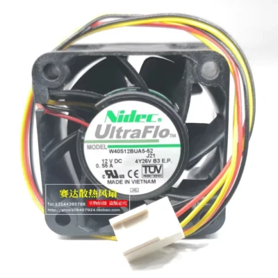 W40S12BUA5-52 4028 12V 0.55A 40*28mm 4cm 3-pin cooling fan - Image 1 of 4