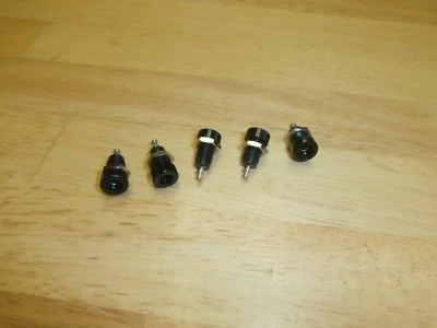 Lot/5 HH Smith 1498 Insulated Chassis Mount Banana Jacks Black,NOS - Image 1 of 3
