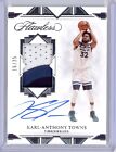 KARL-ANTHONY TOWNS 2021-22 PANINI FLAWLESS GAME USED PATCH ON CARD AUTO 15/25