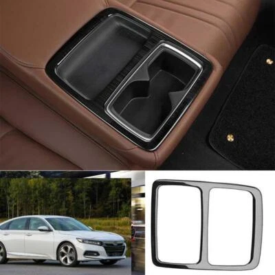 For Honda Accord 2018-2022 Black Steel Rear Armrest Water Cup Holder Frame trim Foto 1 de 4