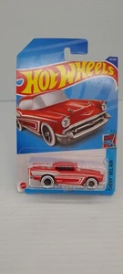 NEW Hot Wheels 57 Chevy Red Chevrolet Bel Air 2021 No 44 HCV07 Genuine Long Card - Picture 1 of 6