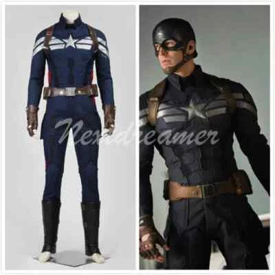 Capitán América Soldado de Invierno Steve Rogers Uniforme Disfraz Juegos con disfraces Halloween Foto 1 de 4