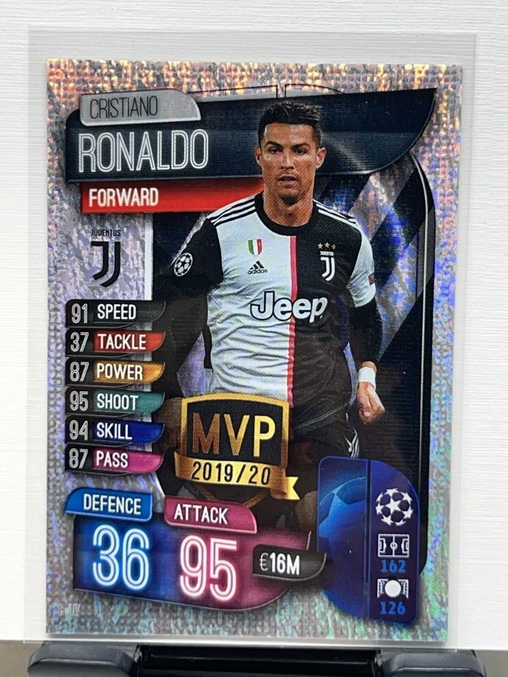 Topps UEFA Match Attax 2019/2020  Cristiano Ronaldo MVP Juventus Foil Card - Image 1 of 2