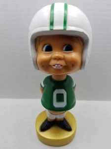 Figurina plastica 7" calcio NFL vintage New York Jets Bobble Head base oro anni 70 - Foto 1 di 19