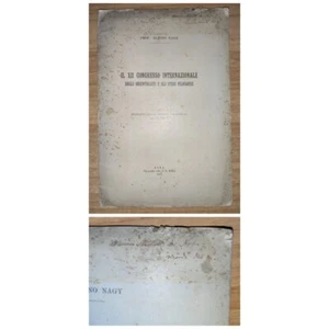 Albino Nagy, XII Congresso Int. ORIENTALISTI e STUDI FILOSOFICI, 1900 con DEDICA - Picture 1 of 8