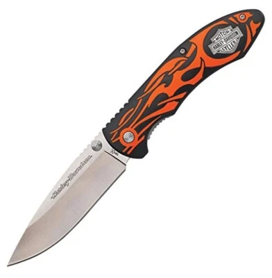 Cuchillo de Bolsillo Harley-Davidson Estuche Naranja Tex X Linerlock Cuchillo Plegable CA52119 Foto 1 de 2