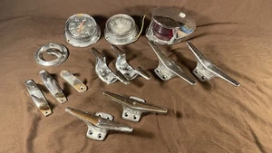 Vintage Boat Marine Crome  Boat Deck Hardware Mix Lot - Picture 1 of 23