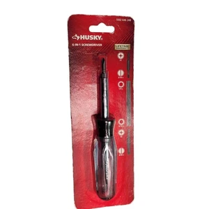 Husky 6-in-1 Screwdriver Clear Plastic Handle 1002-646-248 - Picture 1 of 6
