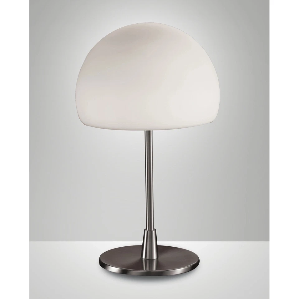 Lampada da Tavolo Gaia Big Nichel Satinato 1 Luce Design Moderno Fabas Collezion - Immagine 1 di 1