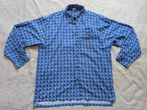 Vintage Mecca Shirt Mens XL Geometric Pattern Button Up Long Sleeve 90s - Picture 1 of 14